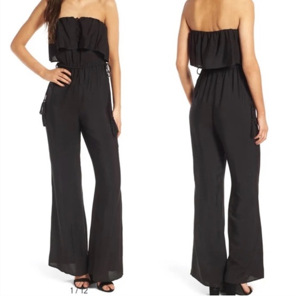 ASTR the Label Paloma Black Strapless Jumpsuit Size Small NWT - Picture 1 of 12